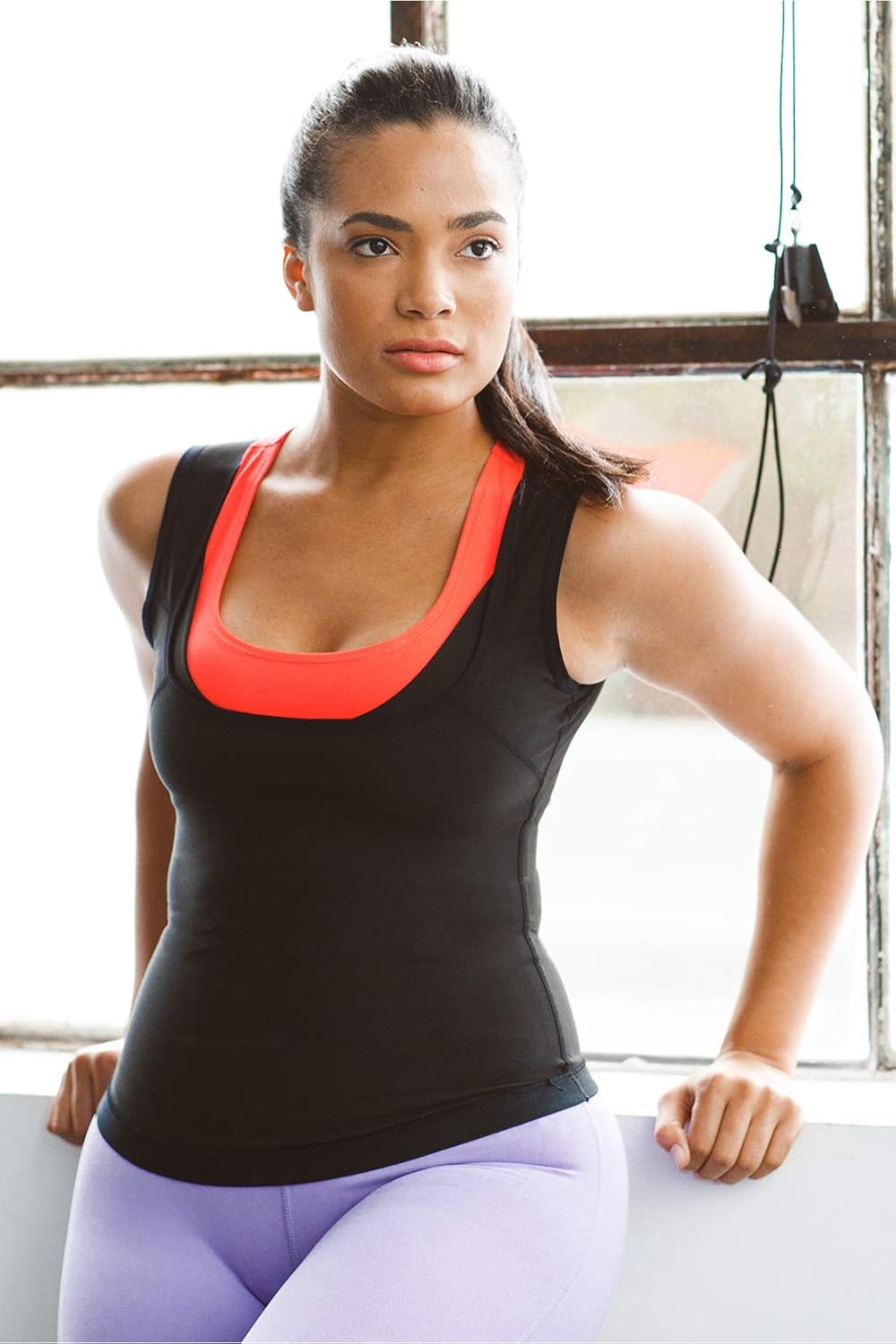 Sweat Shaper Women's Premium Workout Tank Top Slimming Polymer Sauna Vest: Clothing