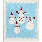 Swedish Dishcloth - Snowmen