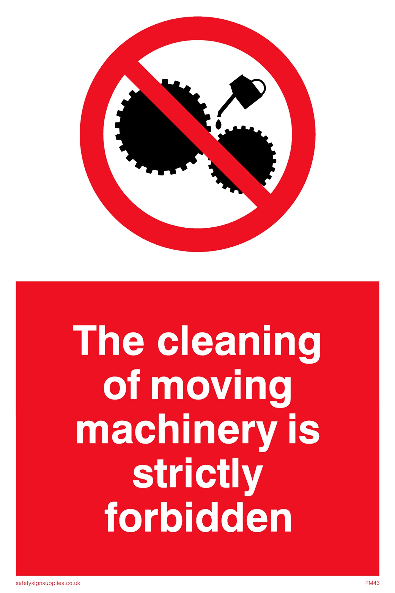 Pack of five - No Cleaning Moving Machinery Sign - 100x150mm - A6P