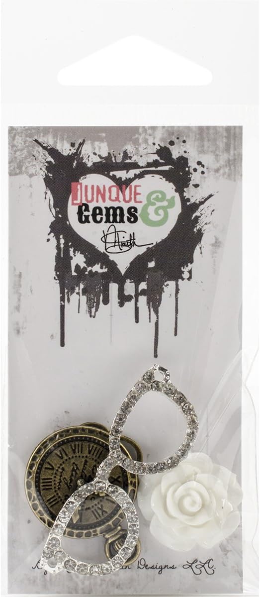 Junque & Gems Metal & Resin Embellishments 4/Pkg-Schmancy