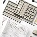 Beautify Stackable Jewelry Organizer Trays Set of 3 Muti-use Jewelry Storage Holder for Earrings, Bracelets, Necklaces & Rings White Leather Display Case 21 Slot for Drawer or Dresser