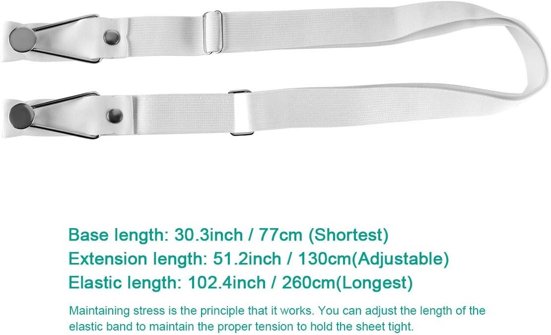 Bed Sheet Holder Straps- Adjustable Fitted Sheet Clips Bed Sheet Fastener Suspenders Elastic Gripper Holder Used for Bed Sheets,Mattress Covers, Sofa Cushion(Set of 4): Home & Kitchen