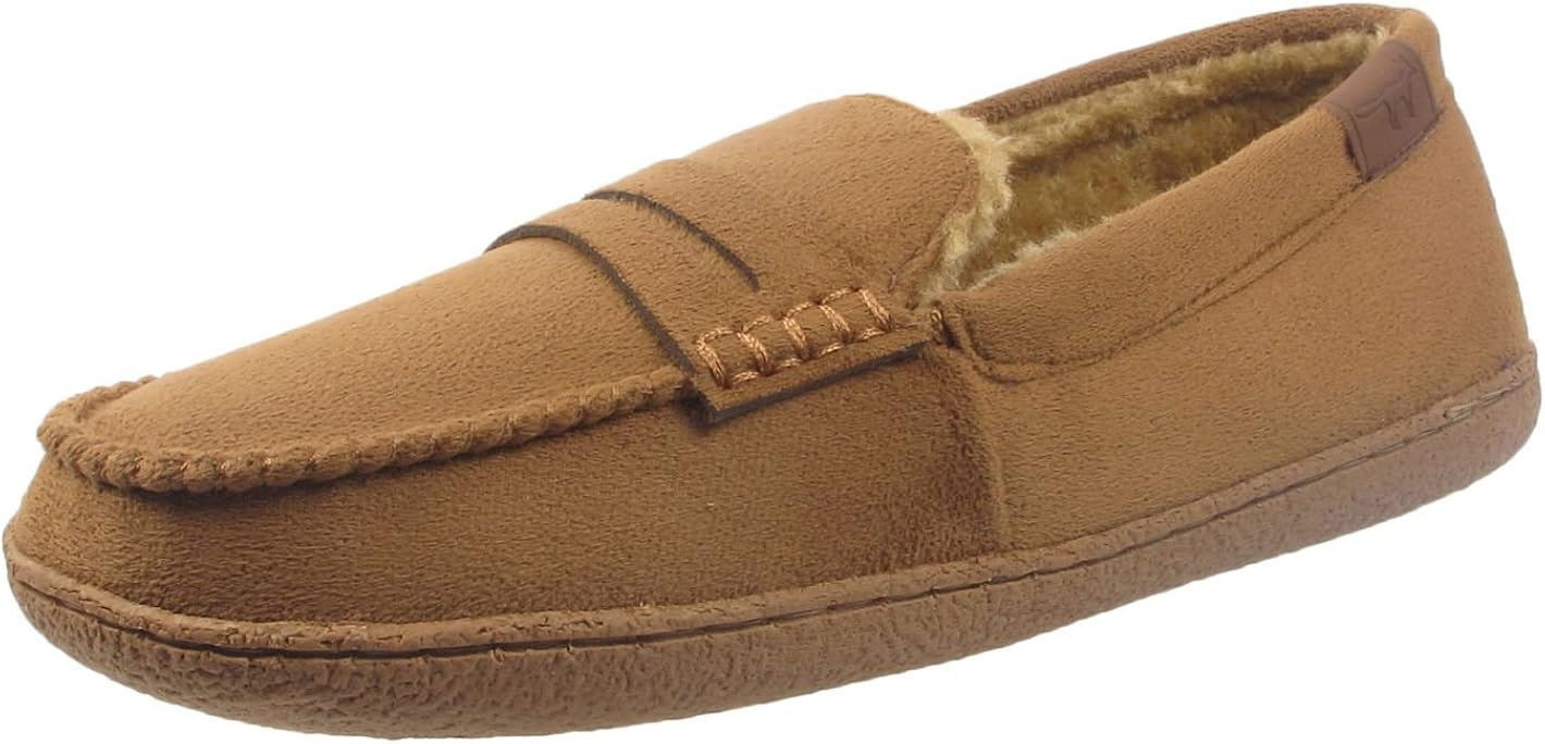 Mens Fleece Lined Moccasin Warm Winter Slip On Slippers Shoe Size 7 8 9