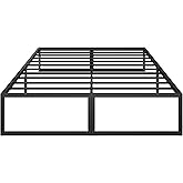 Queen Bed Frame, 14 Inch Queen Size Metal Platform Bed, 2000 lbs Capacity, Metal Bed Frame No Box Spring Needed with Underbed