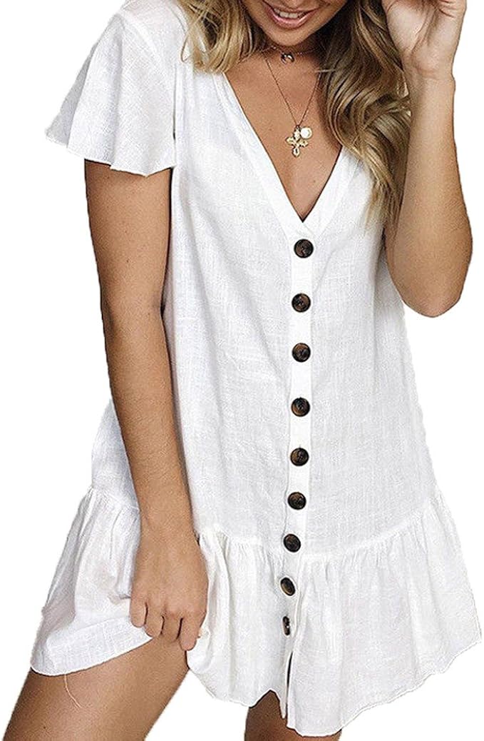 white button sundress