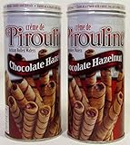 Creme De Pirouline Chocolate Hazelnut Artisan Rolled Wafers All Natural 3.25 Oz Tins (2 Tins)