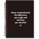 foedor ,Employee Appreciation Gifts,Notebooks for Work,Never Underestimate the Difference You Made Spiral Notebook,Thank You Gifts,Black Hardcover Spiral Notebook