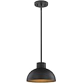 Westinghouse Lighting 6309900 Malte One-Light Indoor Pendant, Hammered Oil Rubbed Bronze Finish and Metal Shade with Gold Int