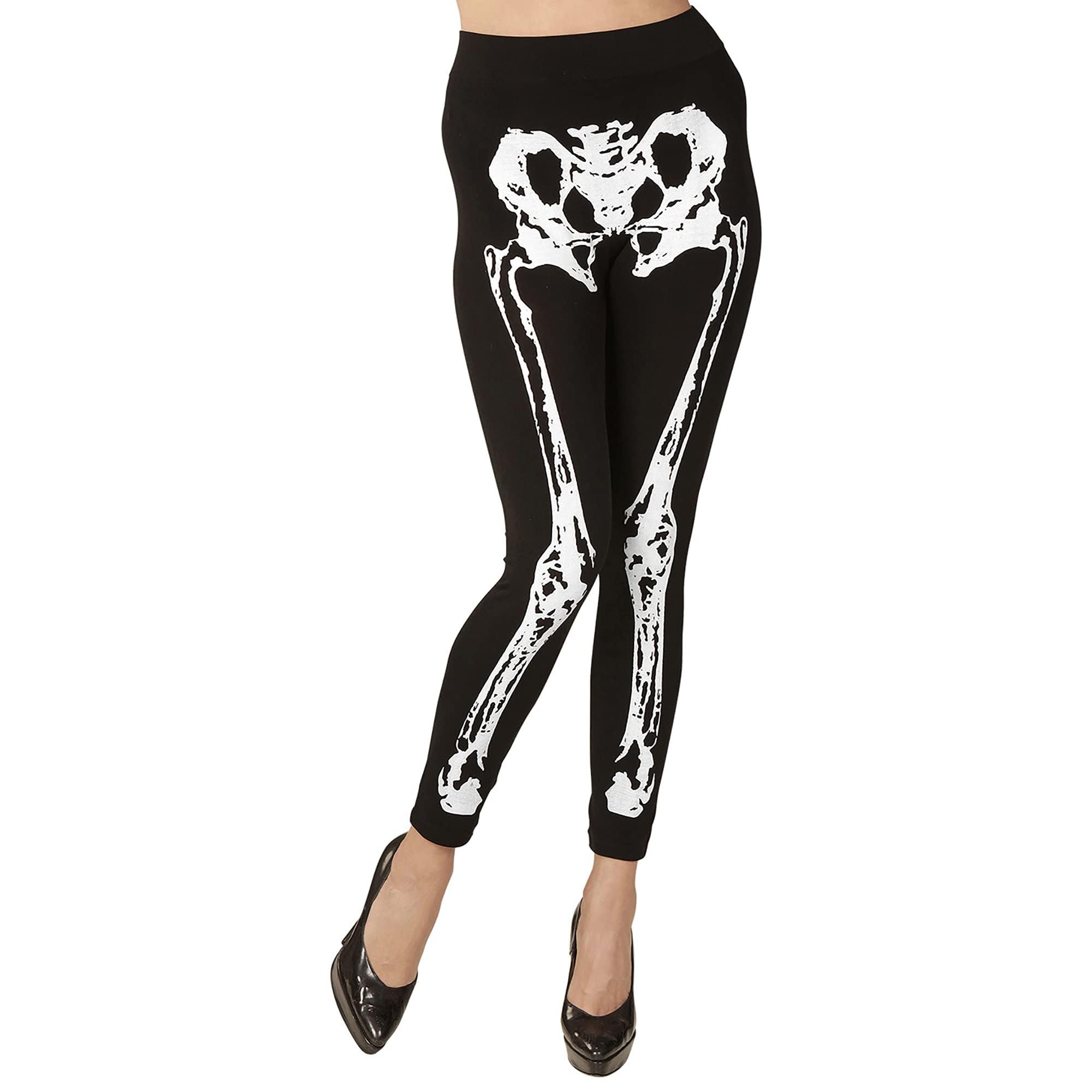 W WIDMANN MILANO Party Fashion - Women's Skeleton Leggings, Ballerina, Dia de los Muertos, Halloween, Carnival, Theme Parties, 75 DEN