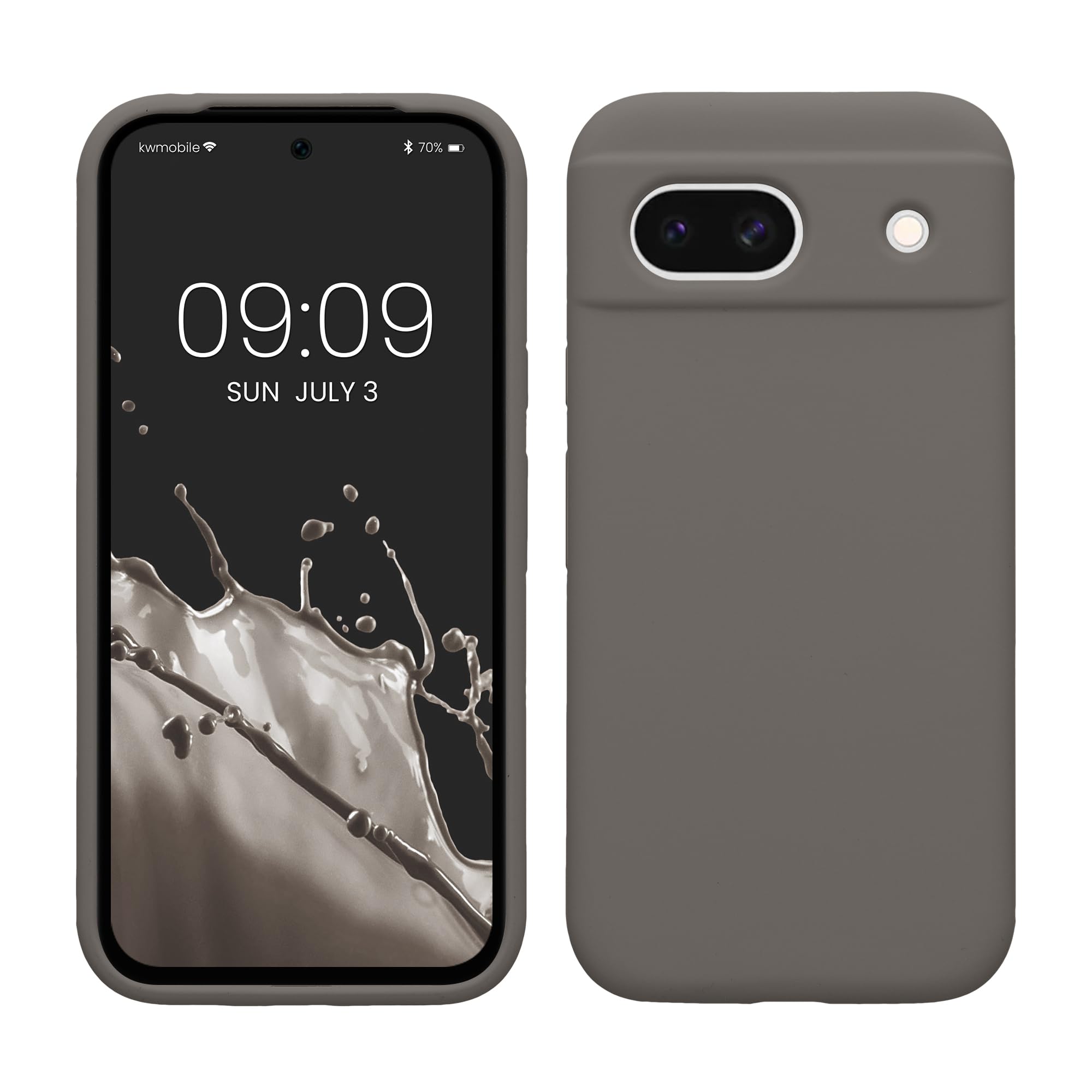 kwmobile Case Compatible with Google Pixel 8a Case - TPU Silicone Phone Cover with Soft Finish - Stone Dust
