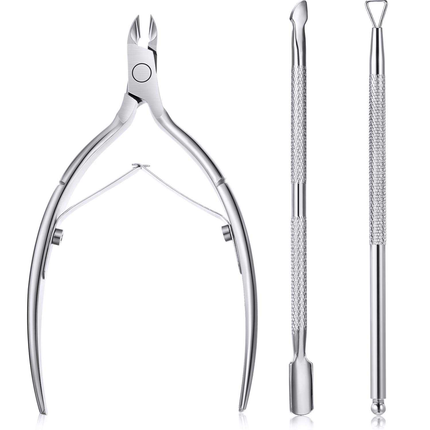 Bememo Cuticle Nipper with Cuticle Pusher Stainless Steel Cuticle Remover and Cutter Beauty Tool for Fingernails and Toenails (Chameleon): Beauty