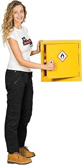 The Workplace Depot Hazardous Storage Cabinet Yellow Steel COSHH School Lab view 8