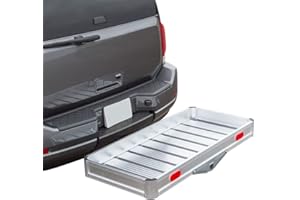 Discount Ramps Elevate Outdoor Hitch Cargo Carrier Tray Aluminum 550 lb. Capacity - Tray 49-1/8" L x 22-5/8" W x 4-3/4" H - Unique Slatted Surface Compatible with Class III or IV 2" Receivers