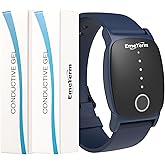 EmeTerm Explore FDA-Cleared Anti-Nausea Wristband IP67 Waterproof Morning Motion Travel Sickness Relief Classic Strap Design (Navy Blue-Extra 2pack Conductive Gel)
