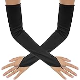 Sibba Cosplay Gloves 1 PC Fingerless Long Lace Mesh Satin Mittens Opera Party Arm Sleeve Goth Rave Elbow Length Band Evening