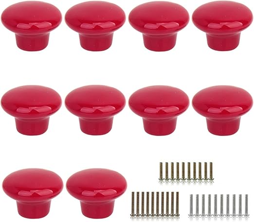Marstree 10pcs Vintage Ceramic Door Knobs Round Shape Drawer