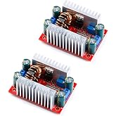 HiLetgo 2pcs 400W 15A DC Step up Boost Module Constant Current Power Supply Module 8.5-50V to 10-60V Adjustable Transformer Voltage Booster LED Drive Module