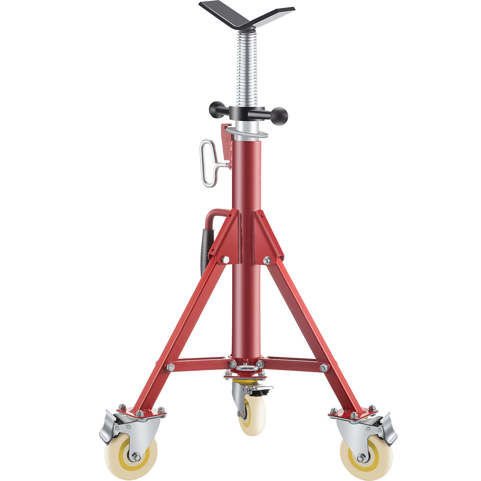 Photo 1 of *****************missing v head top piece***********
Vevor Stand, Pipe Jack Stands with Casters Adjustable Height 28-52 Inch, V Head Pipe Stand 882 LB, Folding Portable Pipe Stands 1/8 to 12 Inch Pipe Supporting, Steel Jack Stand