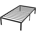 DUMOS Bed Frame - Twin Size Metal Platform Bed Frame Mattress Foundation with Steel Slat Support, No Box Spring Needed, Storage Space Under Frame, Easy Assembly, Black