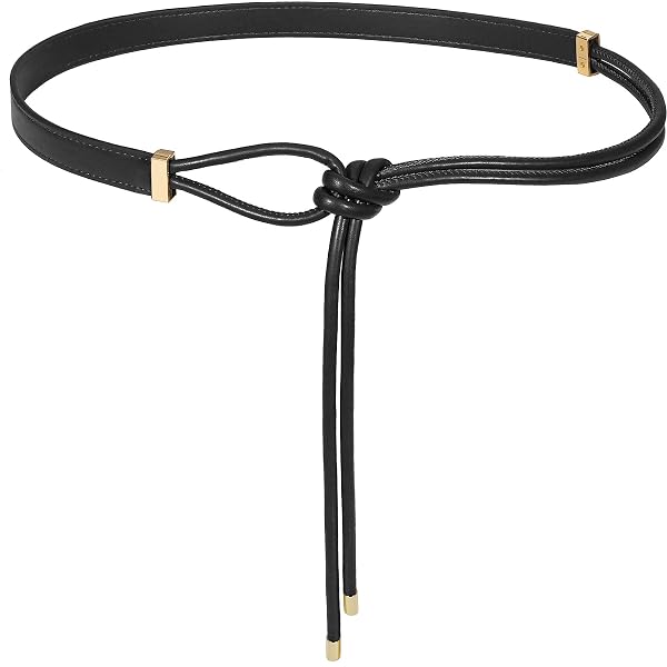 Inzegao Round Knotted Leather Rope Belt Women Tie Waist  display picture 2