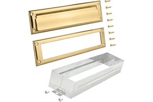 NUK3Y PRODUCTS K3 "Nuk3y Solid Brass Mail Slot with Sleeve (Polished Brass, 13"" x 3.625"")"