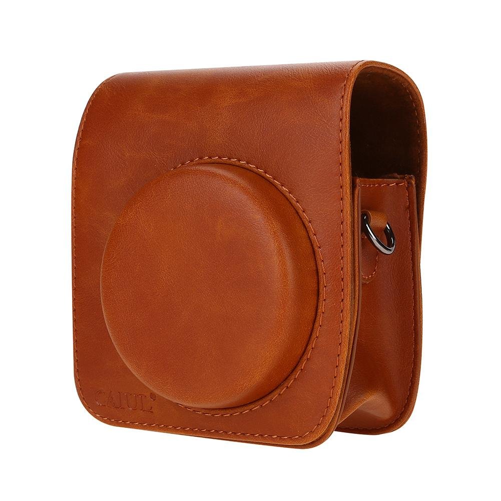 Topiky Vintage Protective Case for PU Leather Protective Cover Case Bag with Shoulder Strap for Mini 90 (Brown)