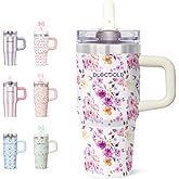 DLOCCOLD 16 oz Stainless Steel Tumbler with Lid and Straw, Double Wall Vacuum Insulated Travel Tumbler with Straw Cover Cap, Reusable Travel Coffee Mug, Cupholder Friendly, Leak Resistant