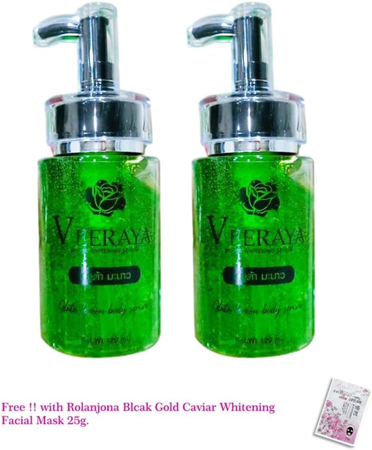 2 UNITS OF VEERAYA SUPER WHITENING SERUM 120 ML. GLUTA LEMON BODY LOTION GLUTATHIONE SERUM BRIGHTENING AURA SKIN CARE[GET FREE TOMATO FACIAL MASK]