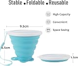 ddLUCK Silicone Foldable Cup 4 Pack 260ml BPA Free Collapsible Mugs view 2