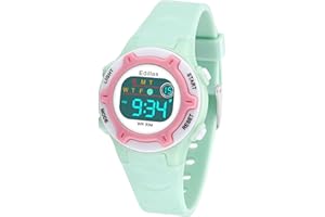Edillas Kids Watches Digital Girls Boys, 7 Colors Light Wrist Watch for Child Waterproof Sport Outdoor Multifunctional Wristwatches with Stopwatch Alarm for Ages 4-15