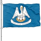 WANWEIDO Louisiana Flag 3x5 FT Premium Polyester Louisiana LA State Flags Outdoor Indoor Double Stitched Long Lasting Vivid Color with 2 Brass Grommets