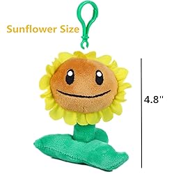 BASHERISE 3 PCS PVZ Plant Plush Zombies Keychain