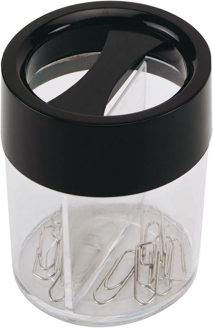 Q-Connect Paperclip Dispenser - Black/Clear, Schwarz/ Transparent, 1