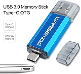 WANSENDA 256GB USB 3.0 Type C Flash Drive OTG Pen Drive for Android PC Mac Blue view 2