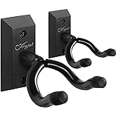 SNIGJAT Guitar Wall Mount 2 Pack, Matte Black Guitar Wall Hanger | U-Shaped Hook, Hardwood Guitar Holder Stand Mount for Acoustic Bass, Banjo, Mandolin Guitar, Bass, Banjo, Mandolin
