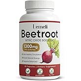 Plutarn Lemeli Beetroot - 1300mg, Lemeli Beet Root Capsules, Boost Vitality, Immune and Digestive, Pure, Non-GMO &amp; Gluten Free, Beet Root Supplement, 60 Capsules (1)