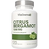 VitaCosmoX Citrus Bergamot Extract, 1000mg, Vegan Capsules, Daily Wellness Support, 120 Count, 100% Vegetarian, Non-GMO & Gluten Free