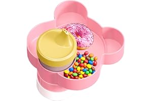 BLUEORIGIN Car Seat Tray - Convert Cup Holder to a Tray for Snacks, Toys, 360 Rotatable for Kids Travel, Anywhere with Cup Holder (Pink)