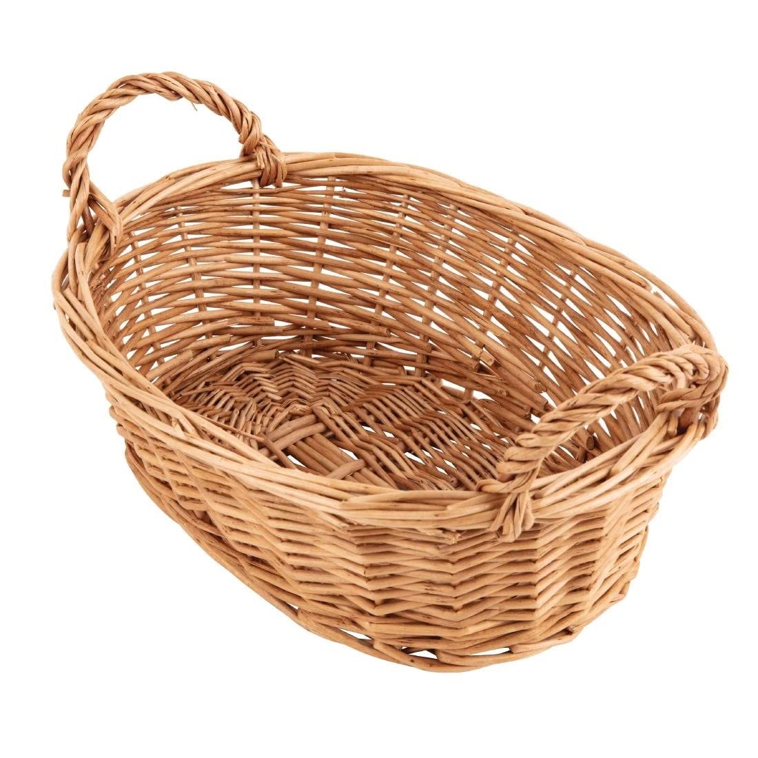Olympia P763 Willow Large Oval Table Basket 65X300X200mm Wicker Tableware Food Serving Bowl