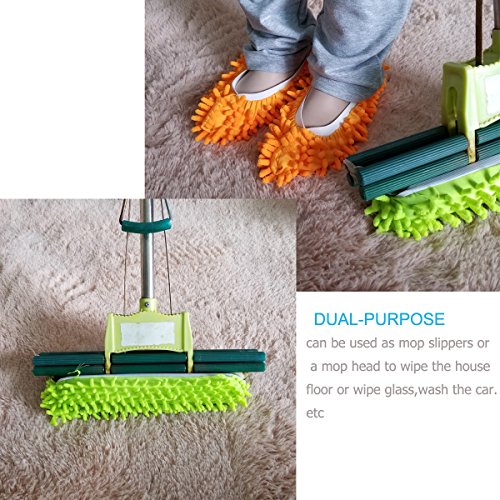 image for M-jump 8 PCS 4 Pairs duster Mop Slippers Shoes Cover , Multi Function 