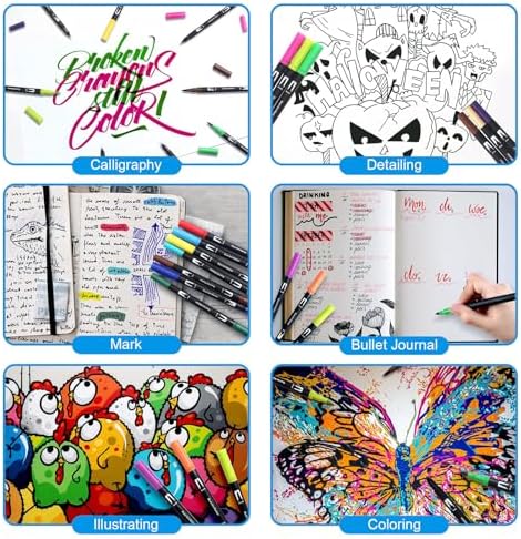 36 Stück Dual Brush Pen Set, Filzstifte Dicke und Dünne, Manga Stifte, Kalligraphie Stifte Kit, Filzstifte Dicke und Dünne, für Erwachsene und Kinder–Zum Ausmalen, DIY-Projekte (36 Farben)