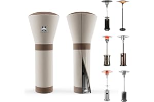 HAMLER Patio Heater Covers, Outdoor Heater Covers Waterproof with Zipper, Outdoor Patio Heater Cover Fits up to 95"H x 34"W x 19"W, Heavy Duty Heater Covers for Standing Heater, Brown & Beige