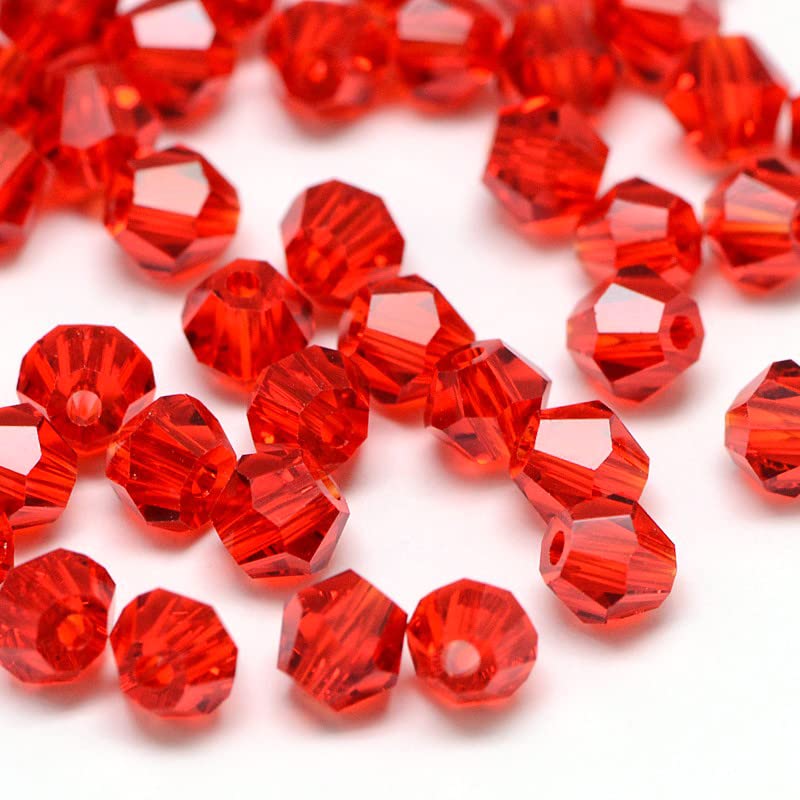 40x Preciosa Bohemian Crystal Beads 4 mm Double Cone Czech Pearls Glass Beads Bicone Beads Red Siam
