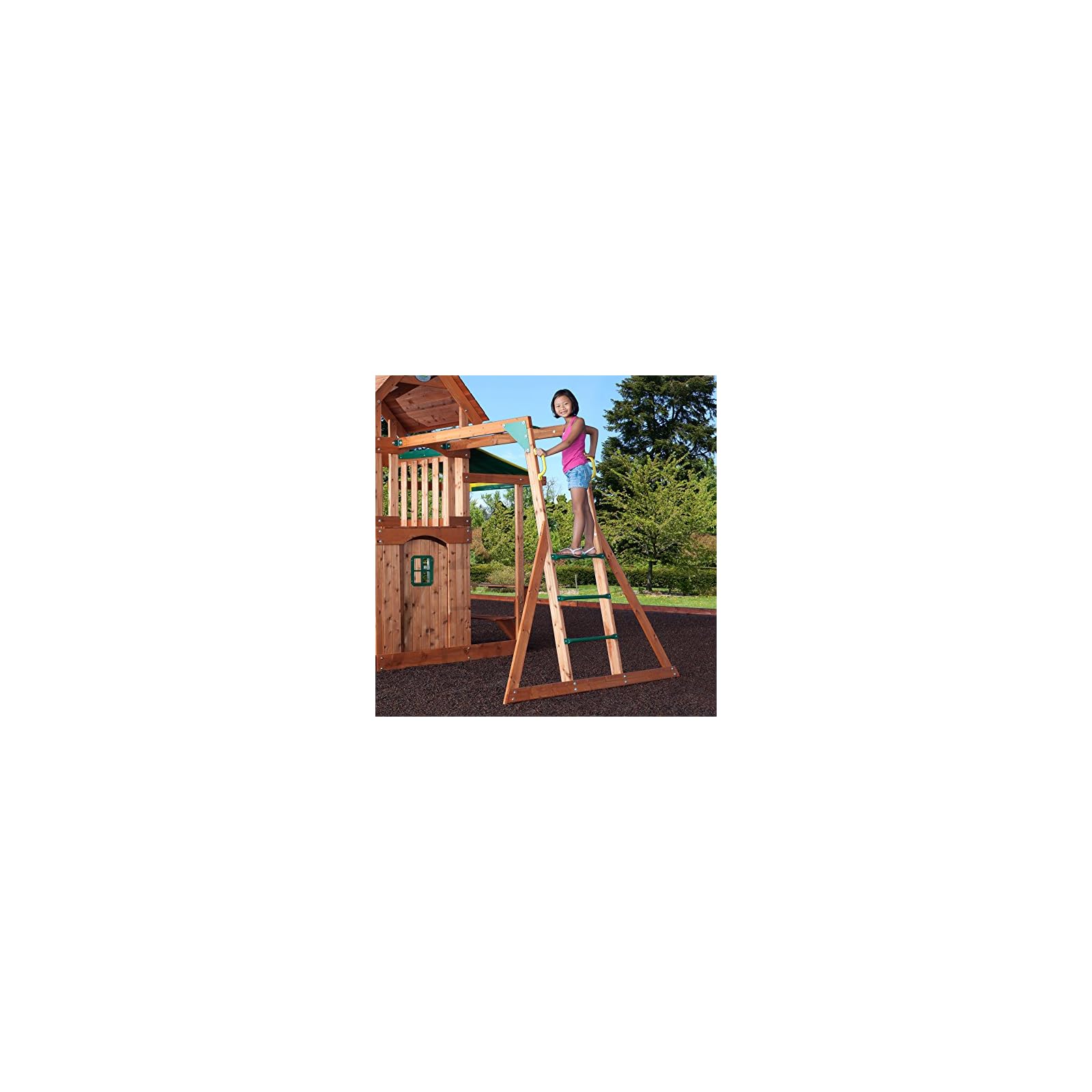Backyard Discovery Saratoga All Cedar Wood Playset Swing Set Epic