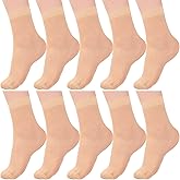 Aaronano 10 Pairs Ankle Socks for Women 20D Sheer Soft Tight Nylon Hosiery with Reinforced Toe
