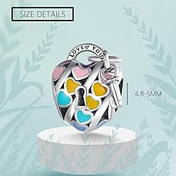 Doyafer 925 sterling silver heart-shaped lock and