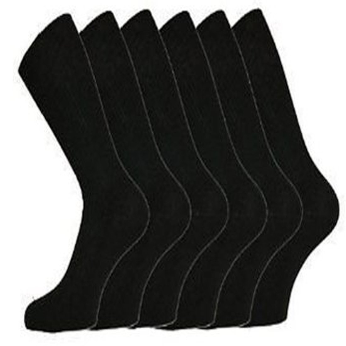 6 Pairs of Mens Black Cotton Rich Formal Socks with Lycra 6-11