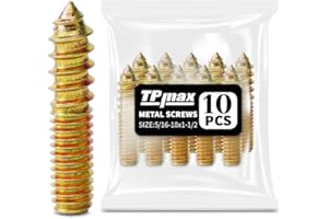 TPmax 10 Pack 5/16-18 x 1-1/2 Inch Hanger Bolts Double Headed Bolts Self-Tapping Screw Hanger Bolts for Furniture (5/16-18" x 1-1/2")
