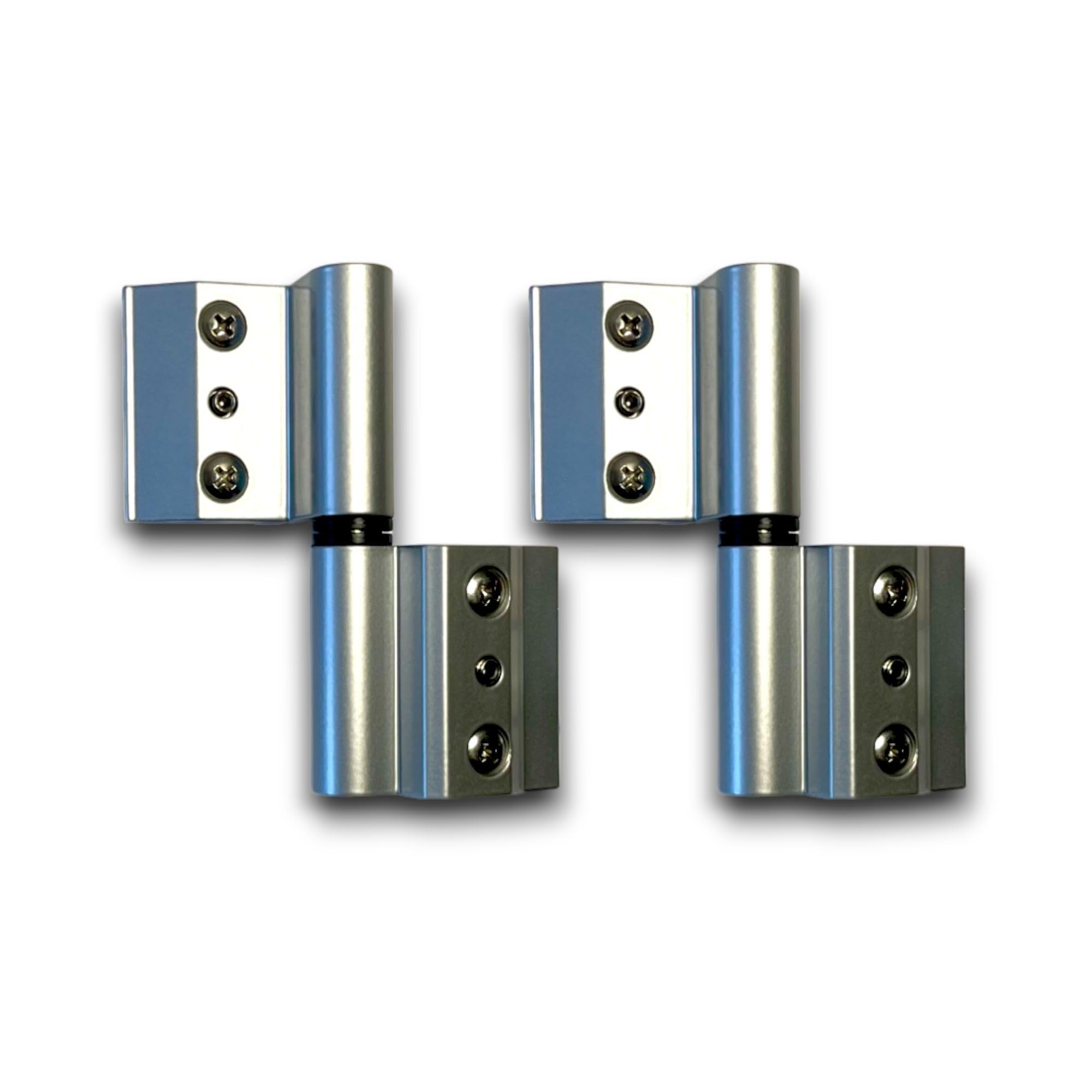 Sivenci - Pack of 2 Hinges for Conventional Profiling 40 × 20 | Hinges of 2 Bodies for Profiles 40 x 20 | For Doors and Windows Practical or Hinged | Opening (Silver, Left)