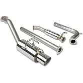 DNA MOTORING CBE-HC12SI4 Stainless Steel Cat Back Exhaust System [Compatible with 12-15 Honda Civic Sedan 4-Door 2.4L]